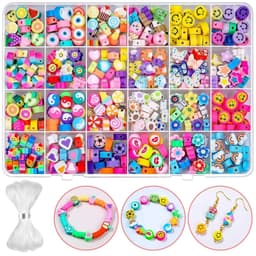image-Polymer Clay Beads Set Letter Imitation Pearl Beads Kit Simle Soft Pottery Beads Gift Box for DIY Craft Jewelry Making Supplies