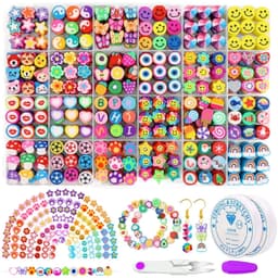 image-Polymer Clay Beads Set Letter Imitation Pearl Beads Kit Simle Soft Pottery Beads Gift Box for DIY Craft Jewelry Making Supplies