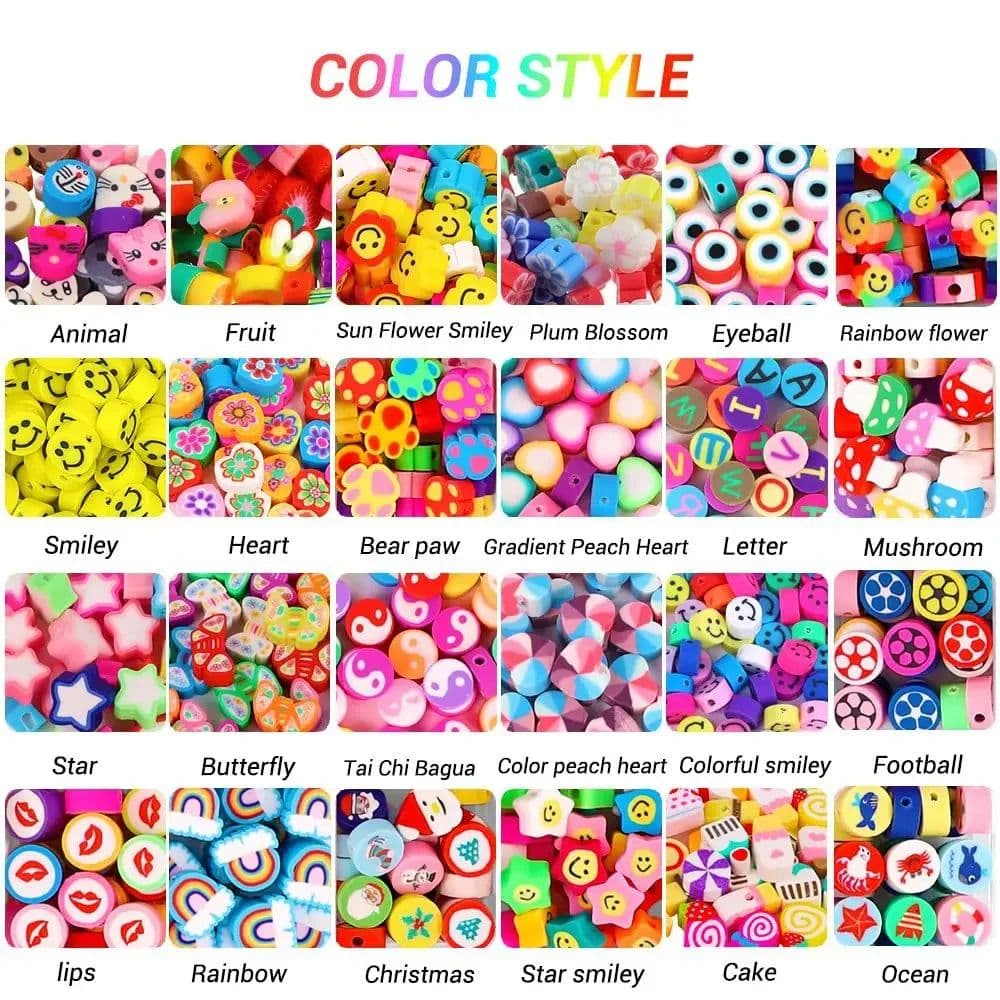 image-Polymer Clay Beads Set Letter Imitation Pearl Beads Kit Simle Soft Pottery Beads Gift Box for DIY Craft Jewelry Making Supplies