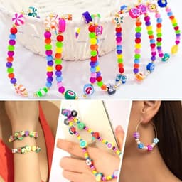 image-Polymer Clay Beads Set Letter Imitation Pearl Beads Kit Simle Soft Pottery Beads Gift Box for DIY Craft Jewelry Making Supplies