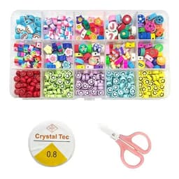 image-Polymer Clay Beads Set Letter Imitation Pearl Beads Kit Simle Soft Pottery Beads Gift Box for DIY Craft Jewelry Making Supplies