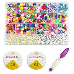 image-Polymer Clay Beads Set Letter Imitation Pearl Beads Kit Simle Soft Pottery Beads Gift Box for DIY Craft Jewelry Making Supplies