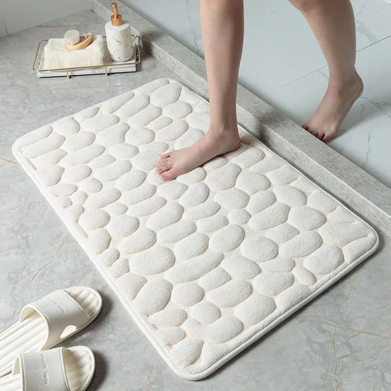 image-Mat Non-slip Carpets Cobblestone Embossed Bathroom Bath In Wash Basin Bathtub Side Floor Rug Shower Room Doormat Memory Foam