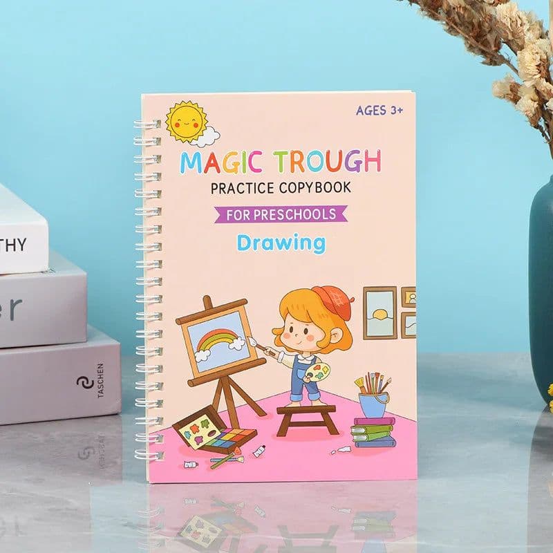 image-Full English Children's Slot Graffiti Book Pen Control Training Magic Graffiti Children Montessori Letter Christmas Gift