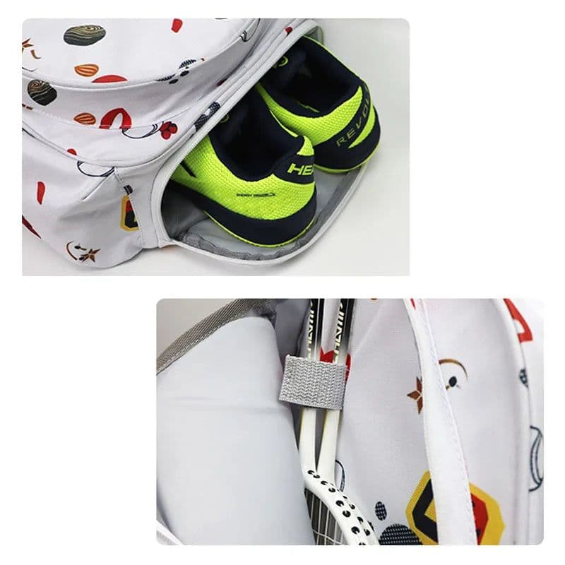 image-Multi-function GreatSpeed Tennis Backpack Large Capacity Portable Outdoor Tenis Padel Squash Badminton Racket Bag White Backpack