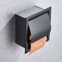 image-Free Shipping Stainless Steel Toilet Paper Holder Polished Chrome Wall Mounted Concealed Bathroom Roll Paper Box Waterproof
