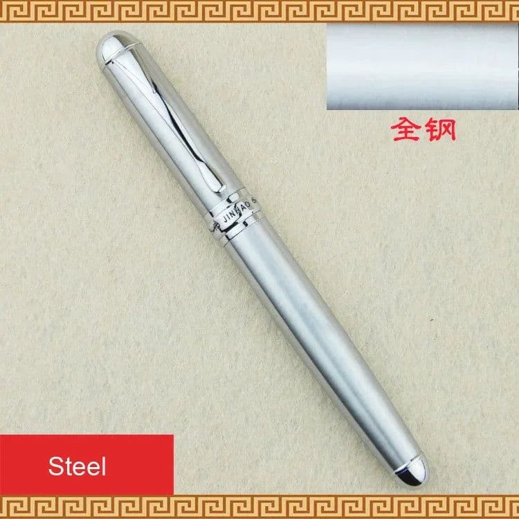 image-Jinhao X750 Classic Style Silver Clip Metal Fountain Pen 0.5mm Nib Steel Ink Pens for Gift Office Supplies School Supplies