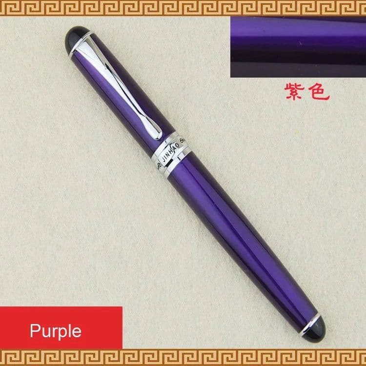 image-Jinhao X750 Classic Style Silver Clip Metal Fountain Pen 0.5mm Nib Steel Ink Pens for Gift Office Supplies School Supplies