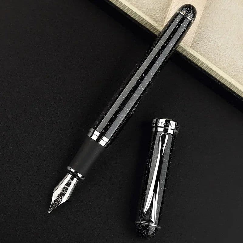 image-Jinhao X750 Classic Style Silver Clip Metal Fountain Pen 0.5mm Nib Steel Ink Pens for Gift Office Supplies School Supplies