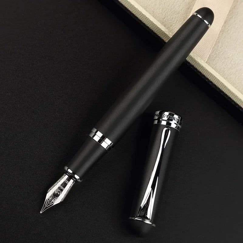 image-Jinhao X750 Classic Style Silver Clip Metal Fountain Pen 0.5mm Nib Steel Ink Pens for Gift Office Supplies School Supplies