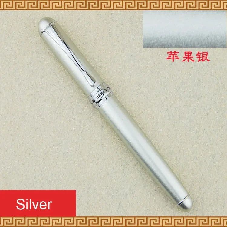 image-Jinhao X750 Classic Style Silver Clip Metal Fountain Pen 0.5mm Nib Steel Ink Pens for Gift Office Supplies School Supplies