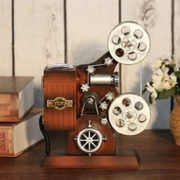 image-Movie Projector Mechanical Music Box Birthday Presents Antique Musical Box Holiday Supplies Retro for Girlfriend Valentine Gifts