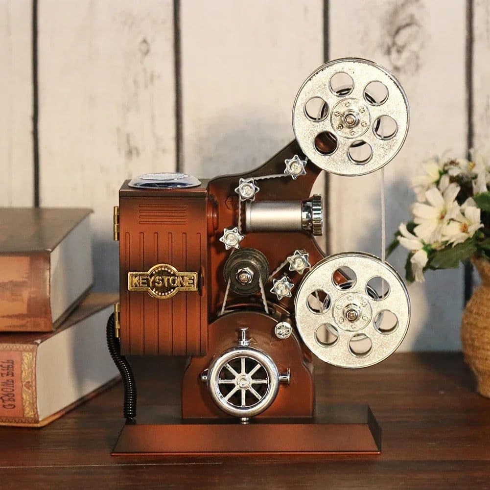 image-Movie Projector Mechanical Music Box Birthday Presents Antique Musical Box Holiday Supplies Retro for Girlfriend Valentine Gifts