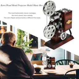 image-Movie Projector Mechanical Music Box Birthday Presents Antique Musical Box Holiday Supplies Retro for Girlfriend Valentine Gifts