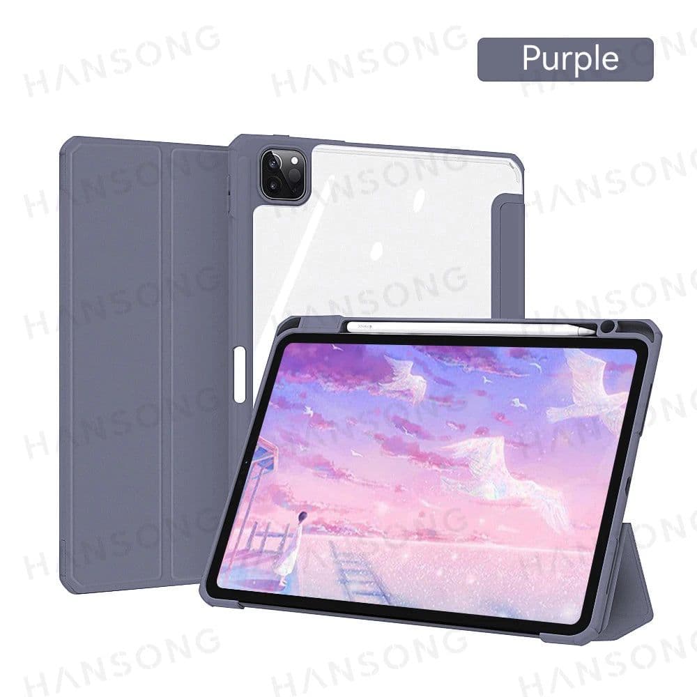 image-For iPad case 2021 Mini 6 Pro 11 9th Generation Case 10.2 2018 9.7 5th 6th Air 4 5 10.9 10th PU Silicon Transparent Cover Funda