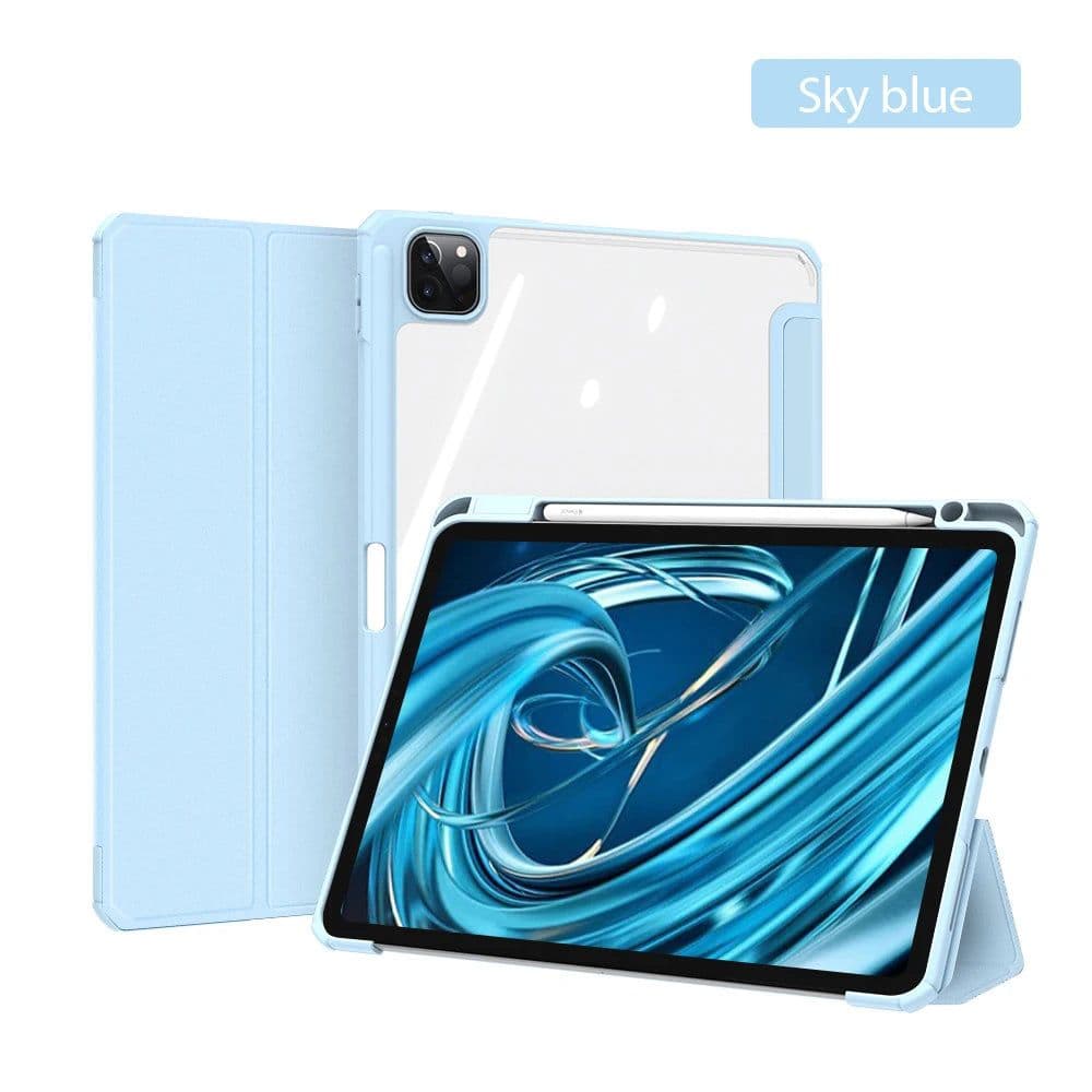 image-For iPad case 2021 Mini 6 Pro 11 9th Generation Case 10.2 2018 9.7 5th 6th Air 4 5 10.9 10th PU Silicon Transparent Cover Funda
