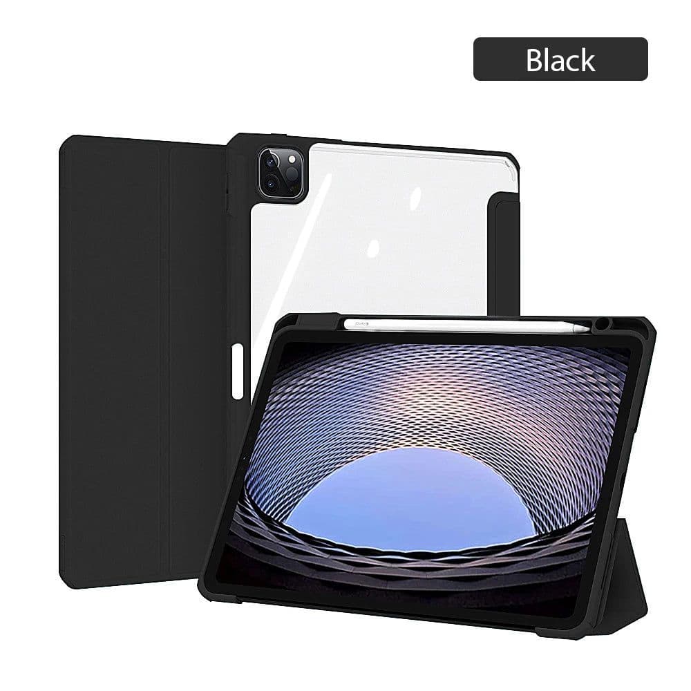 image-For iPad case 2021 Mini 6 Pro 11 9th Generation Case 10.2 2018 9.7 5th 6th Air 4 5 10.9 10th PU Silicon Transparent Cover Funda