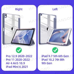 image-For iPad case 2021 Mini 6 Pro 11 9th Generation Case 10.2 2018 9.7 5th 6th Air 4 5 10.9 10th PU Silicon Transparent Cover Funda