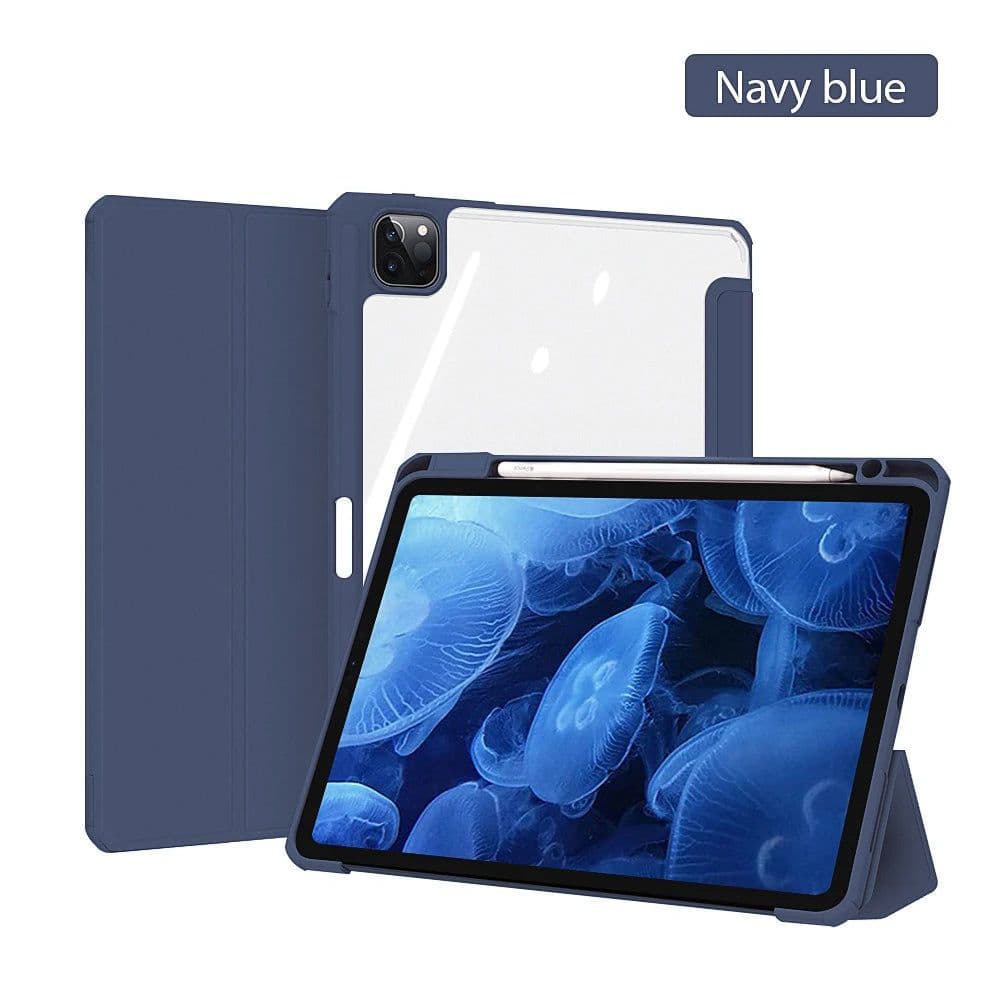 image-For iPad case 2021 Mini 6 Pro 11 9th Generation Case 10.2 2018 9.7 5th 6th Air 4 5 10.9 10th PU Silicon Transparent Cover Funda