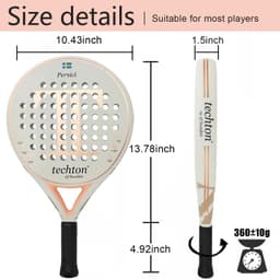 image-New 2023 Padel Racket Padel Paddle Racquet with EVA Soft 100%/3K/12K Carbon Fiber 3D Surface Paddle Racket with Cover