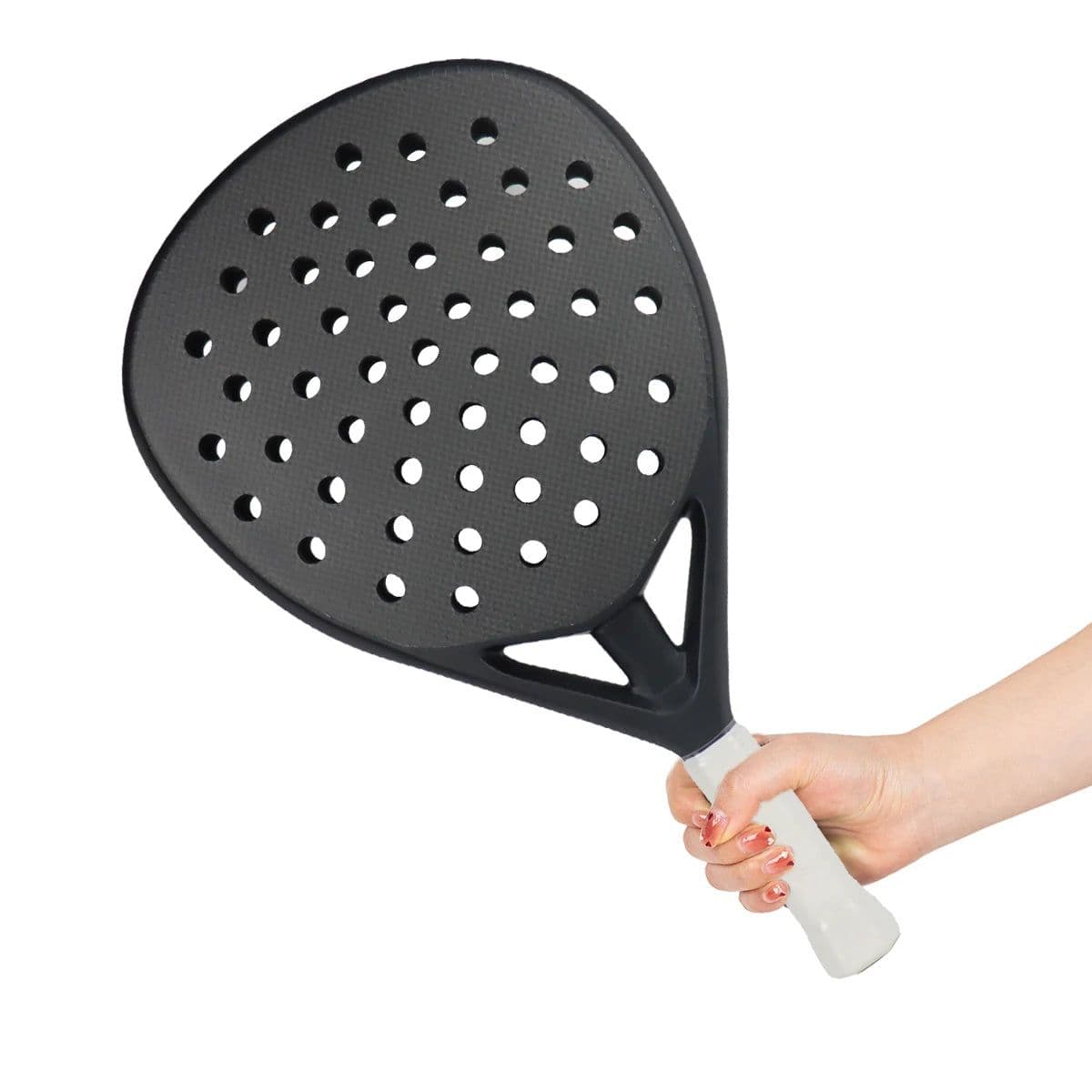 image-Mens Tennis Padel Racket 3K/12K/18K/Kevlar Carbon Fiber Rough Surface with Eva Soft Memory Foam Core For Training