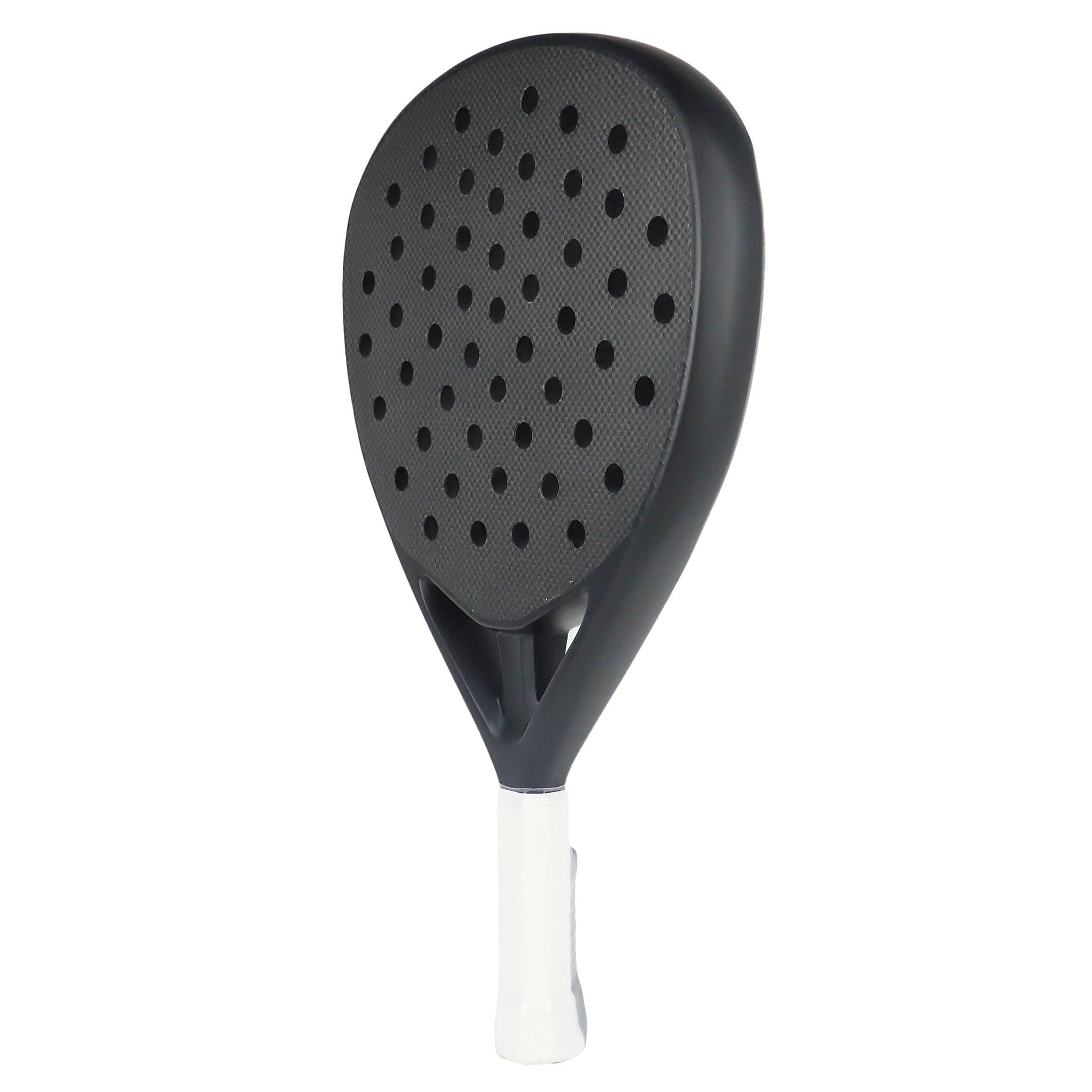 image-Padel Racket with Eva Soft Memory Foam Core 3K/12K/18K/Kevlar Carbon Fiber Rough Surface For Training Accessories