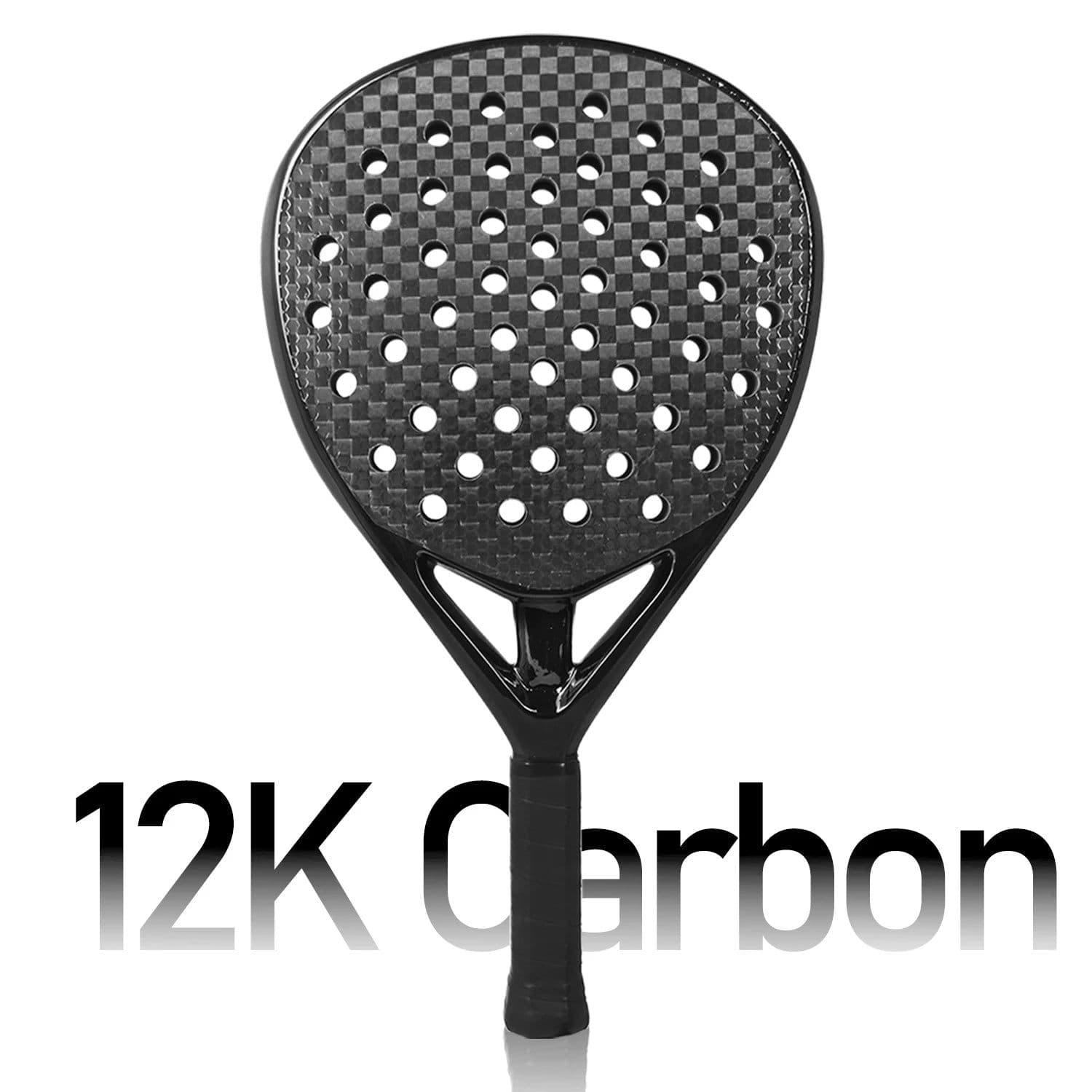 image-Padel Racket with Eva Soft Memory Foam Core 3K/12K/18K/Kevlar Carbon Fiber Rough Surface For Training Accessories