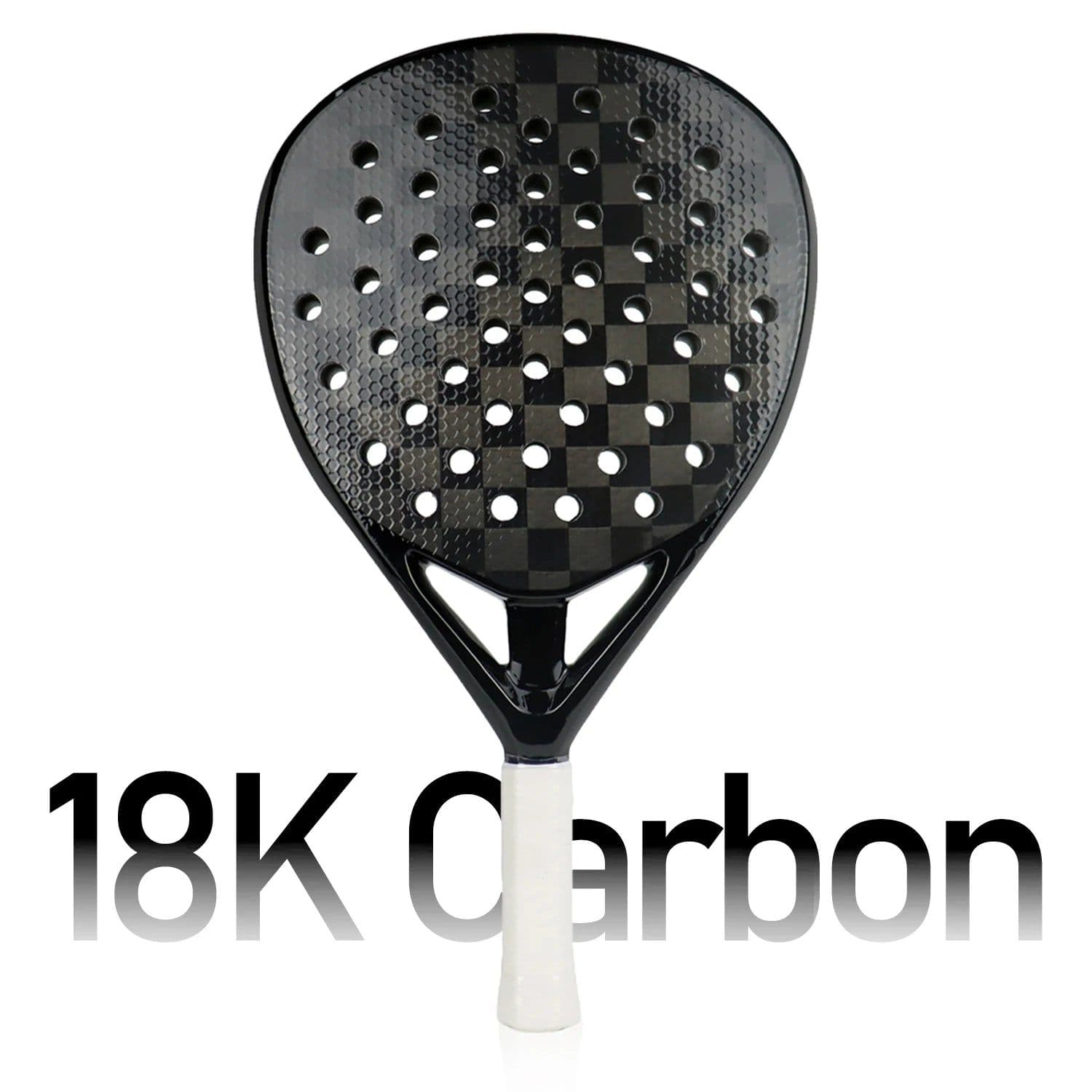 image-Padel Racket with Eva Soft Memory Foam Core 3K/12K/18K/Kevlar Carbon Fiber Rough Surface For Training Accessories