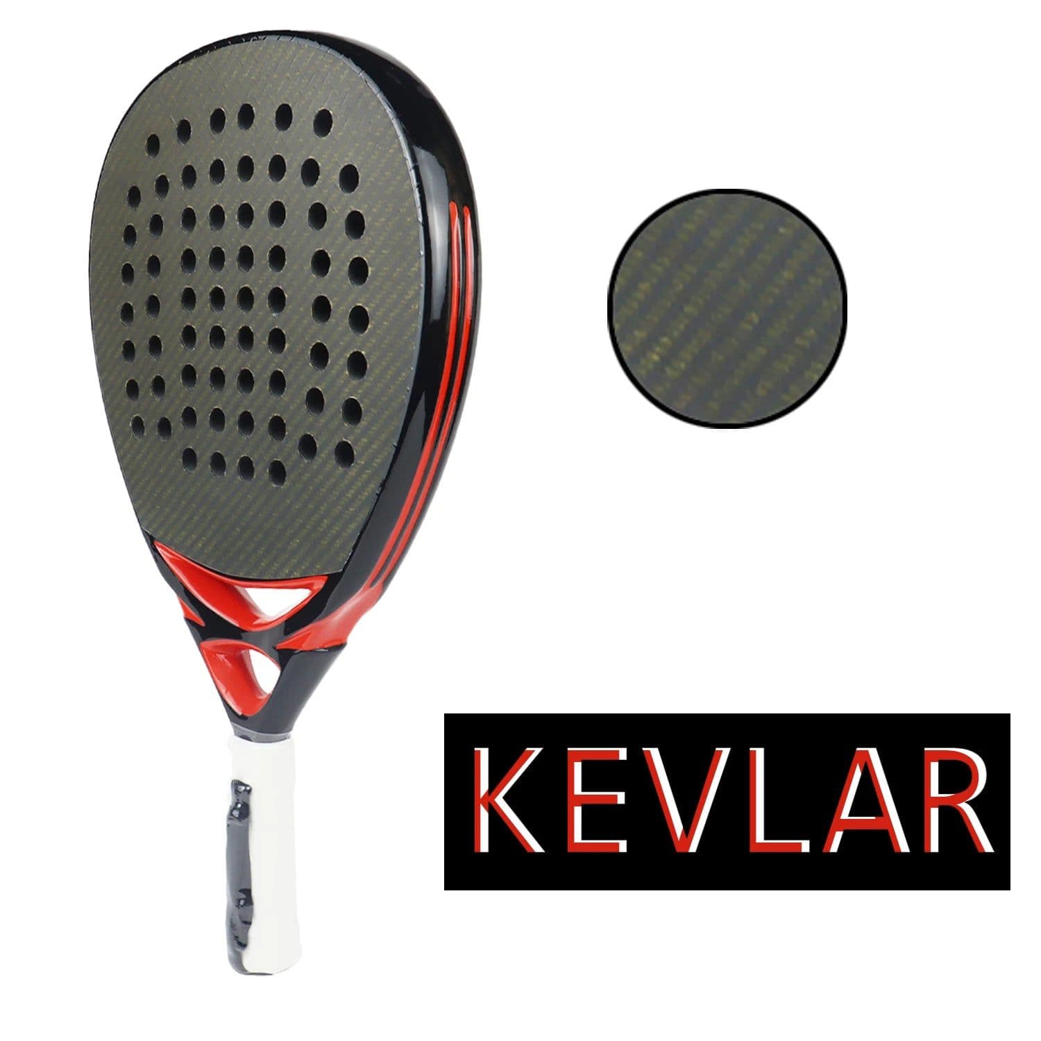 image-Padel Paddle Tennis Racket High Balance 3K/12K/18K/Kevlar Carbon Fiber Soft EVA Professional Padel Racket for Outdoors Sport