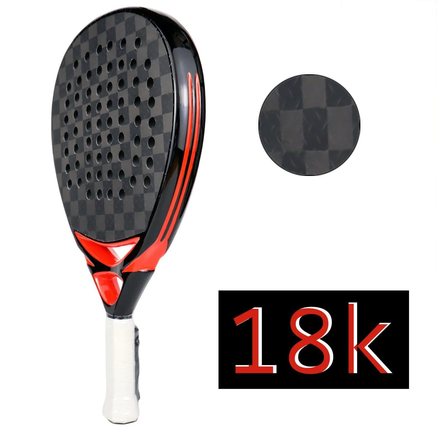 image-Padel Paddle Tennis Racket High Balance 3K/12K/18K/Kevlar Carbon Fiber Soft EVA Professional Padel Racket for Outdoors Sport