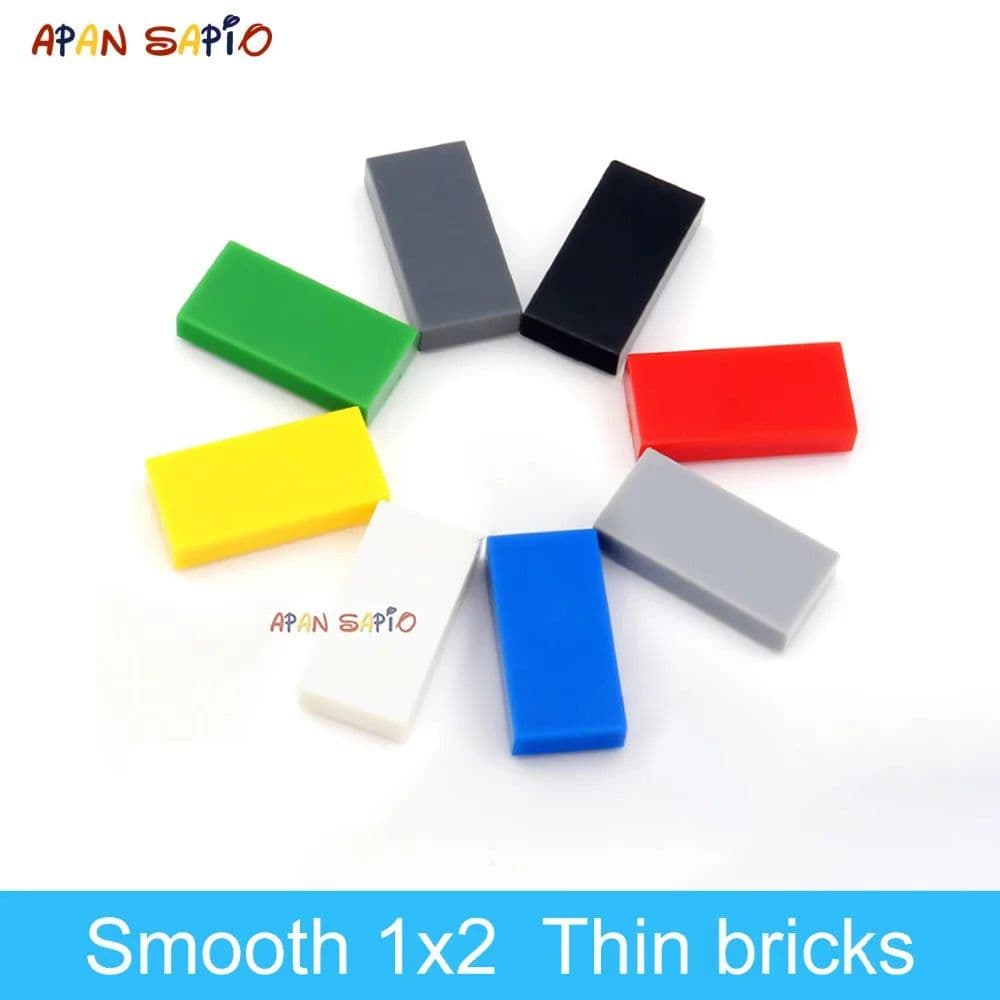image-200pcs DIY Building Blocks Thin Figure Bricks Smooth 1x2 Educational Creative Size Compatible With 3069 30070 Toys for Children
