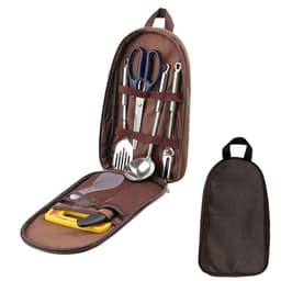 image-7pcs Camping Kitchen Utensil Set with Carrying Bag BBQ Beach Hiking Travel Organizer Storage Pack Cook Gadgets Equipment Gear