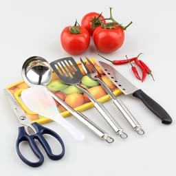 image-7pcs Camping Kitchen Utensil Set with Carrying Bag BBQ Beach Hiking Travel Organizer Storage Pack Cook Gadgets Equipment Gear