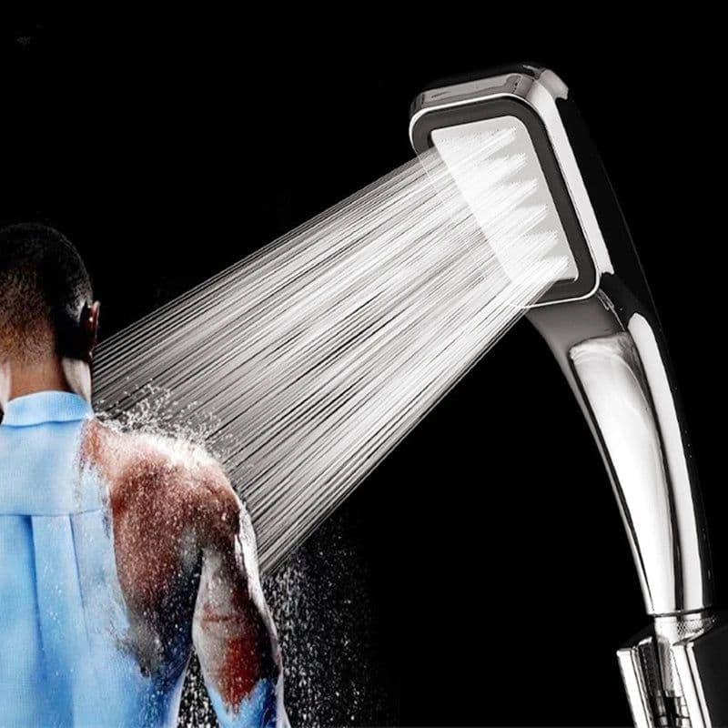 image-Strong Pressurized Nozzle Water Saving High Pressure Rain Shower Head Shower Chrome High Pressure Nozzle Bathroom Accessories