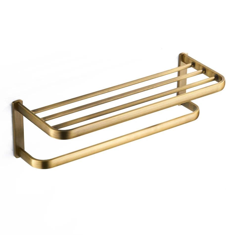 image-Bronze Bathroom Accessories Hardware Set Antique Brass Bath Towel Shelf WC Brush Holder Paper Roll Basket Towel Ring Coat Hooks