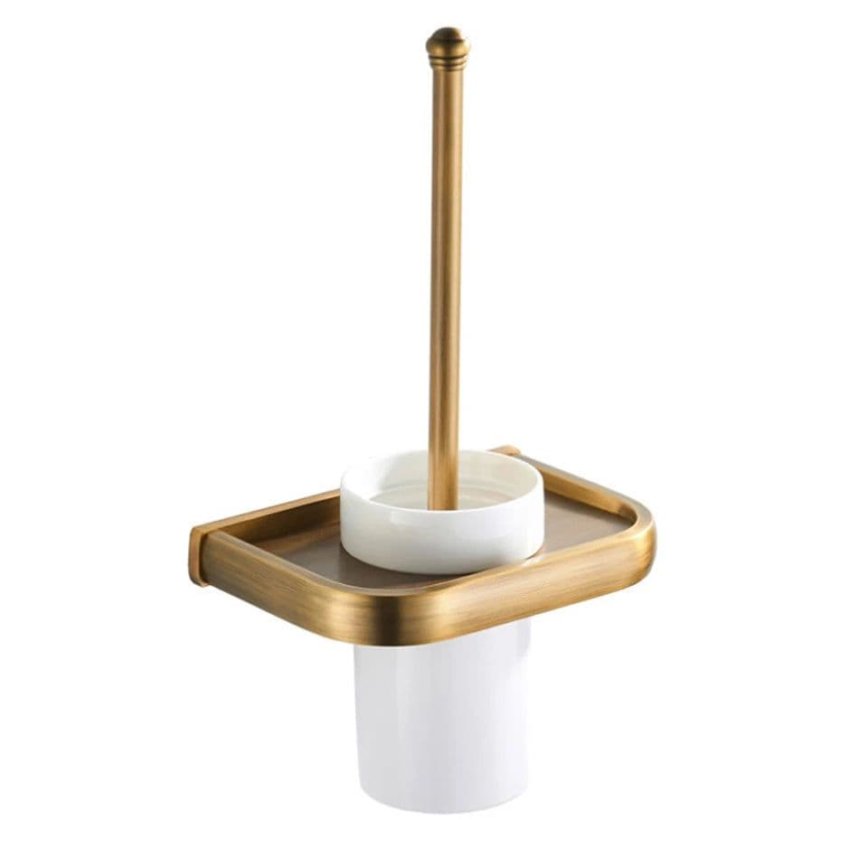 image-Bronze Bathroom Accessories Hardware Set Antique Brass Bath Towel Shelf WC Brush Holder Paper Roll Basket Towel Ring Coat Hooks