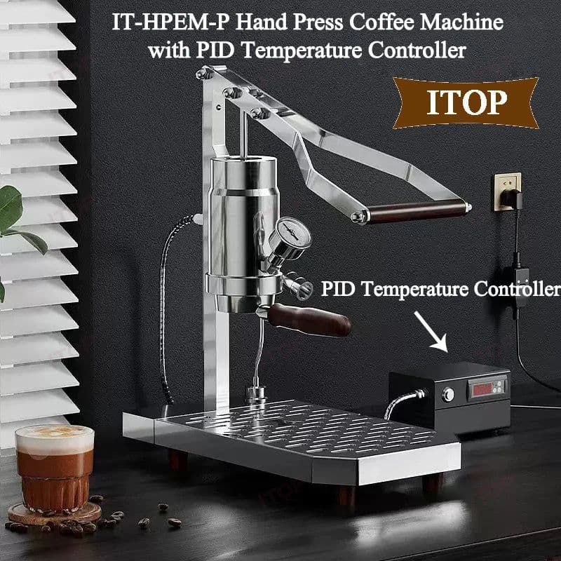 image-ITOP IT-HPEM-P Hand Press Coffee Maker With PID Temperature Control 9 Bar Constant/Variable Pressure Lever Espresso Coffee NEW