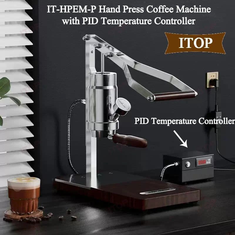 image-ITOP IT-HPEM-P Hand Press Coffee Maker With PID Temperature Control 9 Bar Constant/Variable Pressure Lever Espresso Coffee NEW