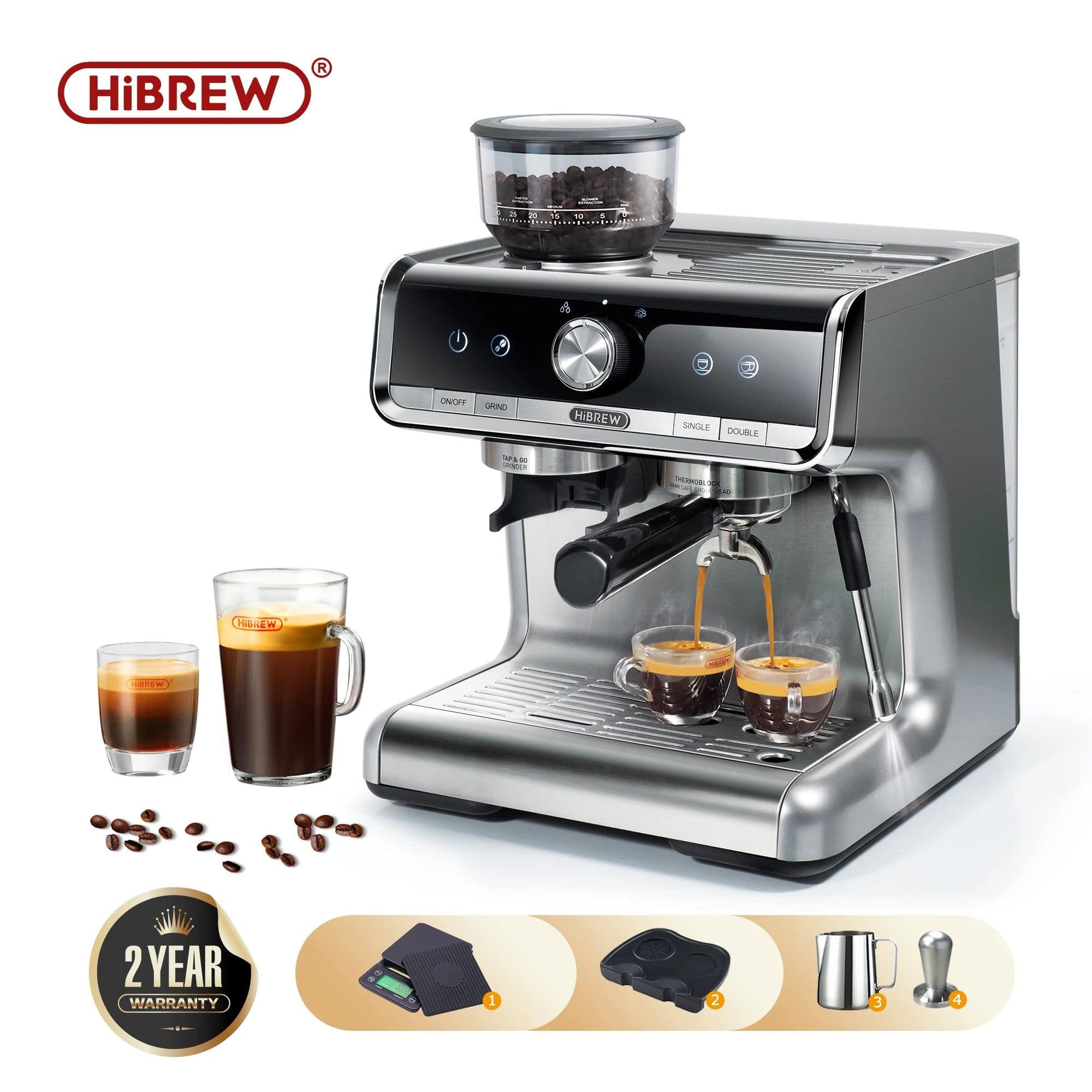 image-HiBREW Barista Pro 20Bar Bean to Espresso,Cafetera Commercial Level Coffee Machine with Full Kit for Cafe Hotel Restaurant H7