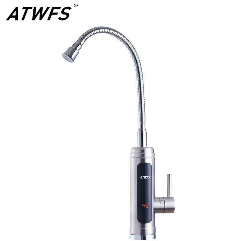 image-ATWFS Instant Water Heater Faucet Tankless Heaters Kitchen Hot Water Tap Bathroom Heating Electric 220v Stainless Steel Shell