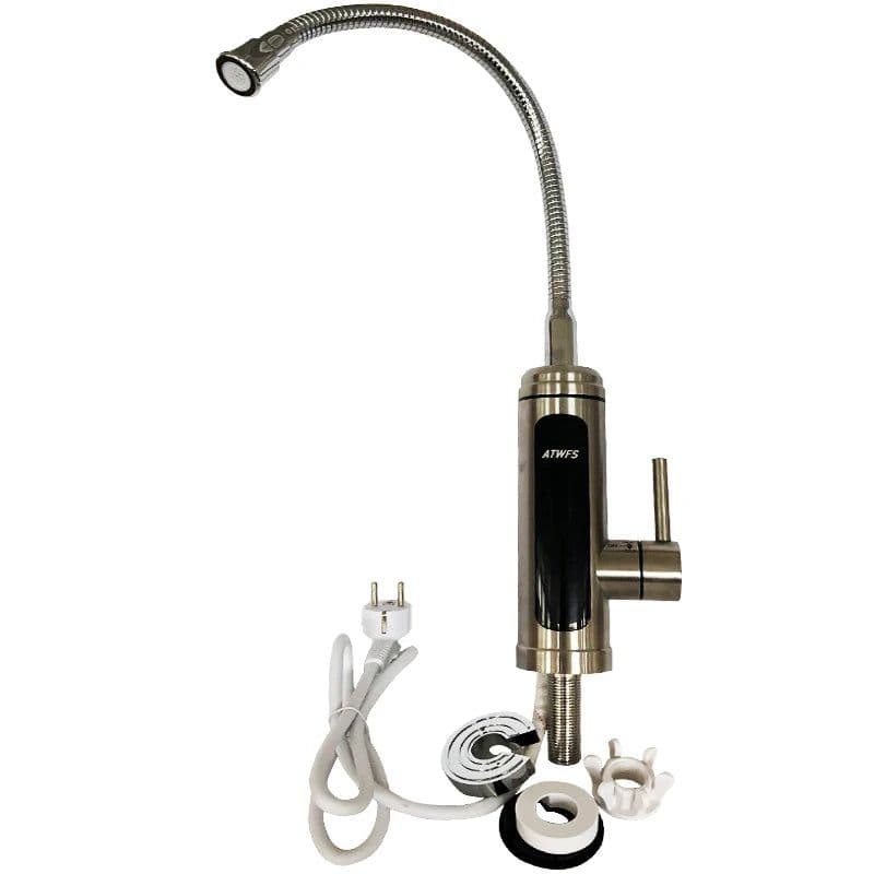 image-ATWFS Instant Water Heater Faucet Tankless Heaters Kitchen Hot Water Tap Bathroom Heating Electric 220v Stainless Steel Shell