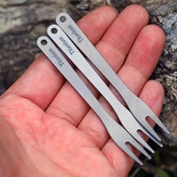image-3PCS Titanium Toothpick Fruit Fork Self EDC Gadget for man woman Outdoor Camping Hunting Travel Tableware Picnic Gear Ta8151