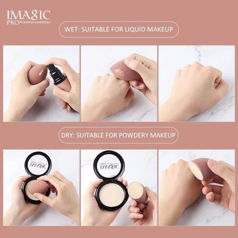 image-IMAGIC 3Pcs Makeup Puff Wet And Dry Professionele Makeup Spons Foundation Cream Concealer Multipurpose Makeup Tool