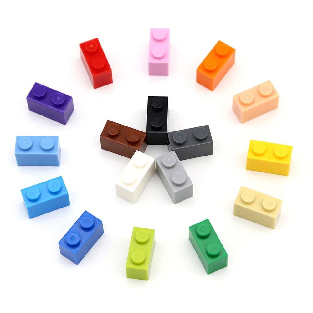 image-100pcs DIY Building Blocks Thick Figures Bricks 1x2 Dot Educational Creative Size Compatible With 3004 Plastic Toys for Children