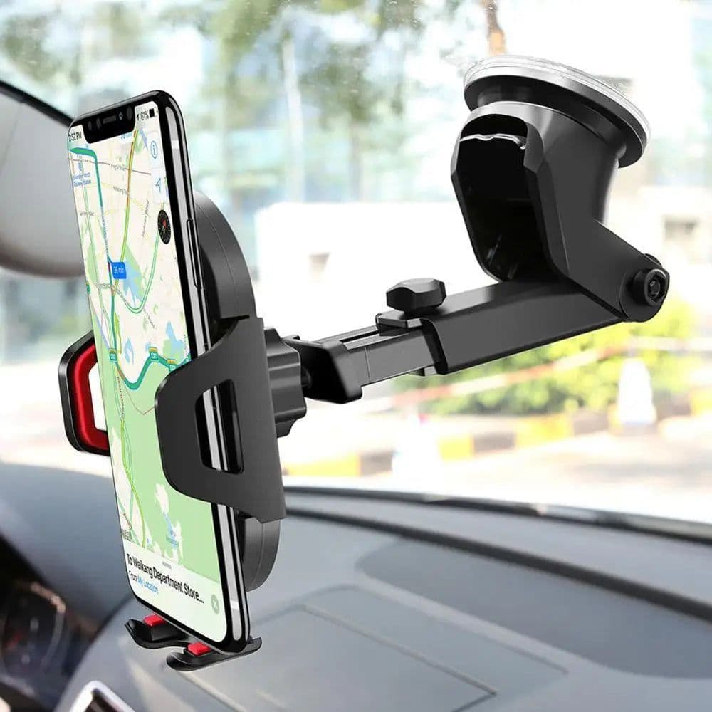 image-AUFU Sucker Car Phone Holder Mobile Phone Holder Stand in Car No Magnetic GPS Mount Support For iPhone 12 Xiaomi Samsung