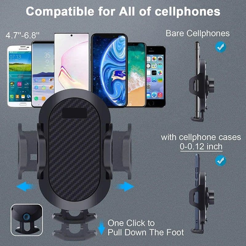 image-AUFU Sucker Car Phone Holder Mobile Phone Holder Stand in Car No Magnetic GPS Mount Support For iPhone 12 Xiaomi Samsung