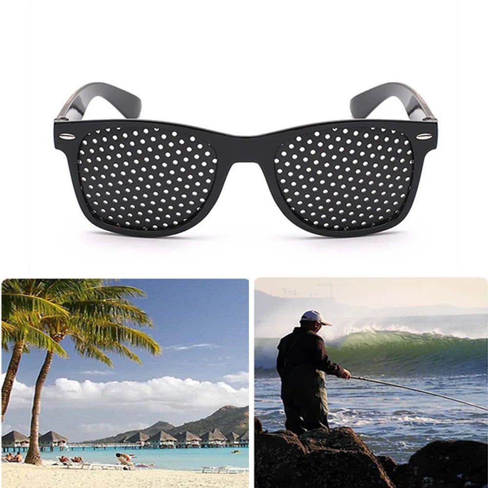 image-Astigmatism Glasses Eyewear Anti-fatigue Pinhole Vision Correction Enhancement Sunglasses PC Phone Laptop Eye Protection Unisex