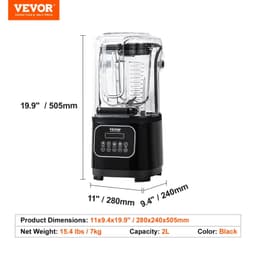 image-VEVOR 2L Smoothie Blender Commercial Grade Food Fruit Processor Multifunctional Mixer Make Shakes And Crush Technology for Home