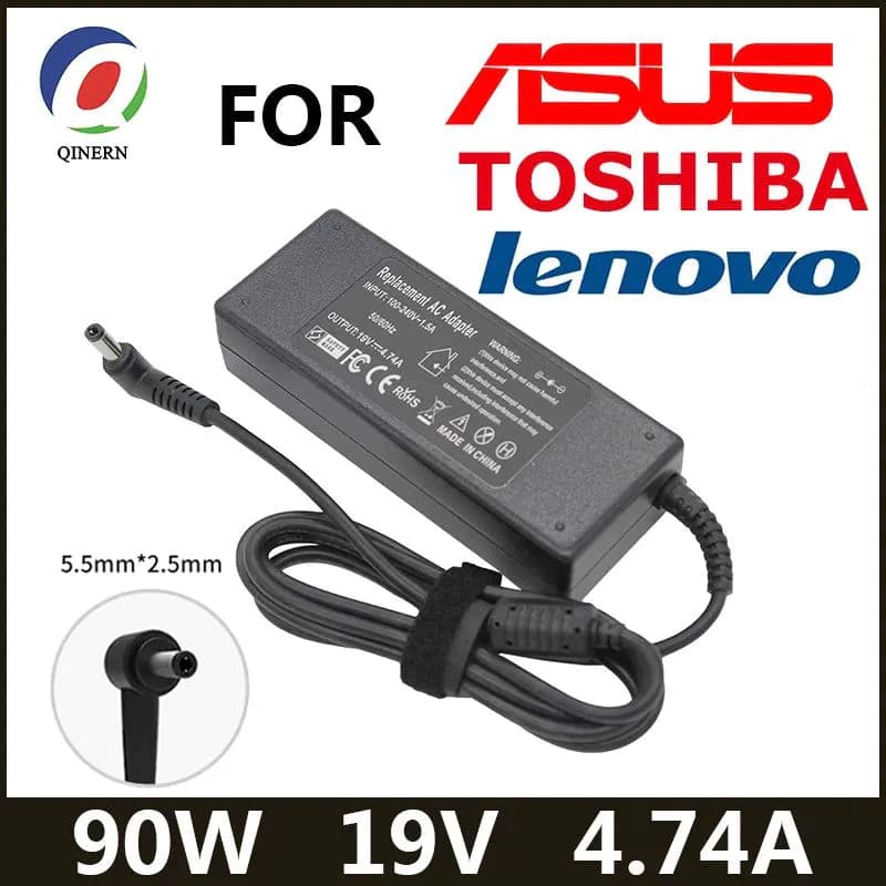 image-19V 4.74A 90W 5.5*2.5mm Laptop Charger Power For ASUS Toshiba/Lenovo Adapter A46C X43B A8J K52 U1 U3 S5 W3 W7 Z3 Notebook