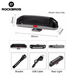 image-ROCKBROS Bike Rear Light 200-800mAh Bicycle Tail Light USB Rechargeable Led Flash Cycling Light Mountain Road Seatpost Taillight